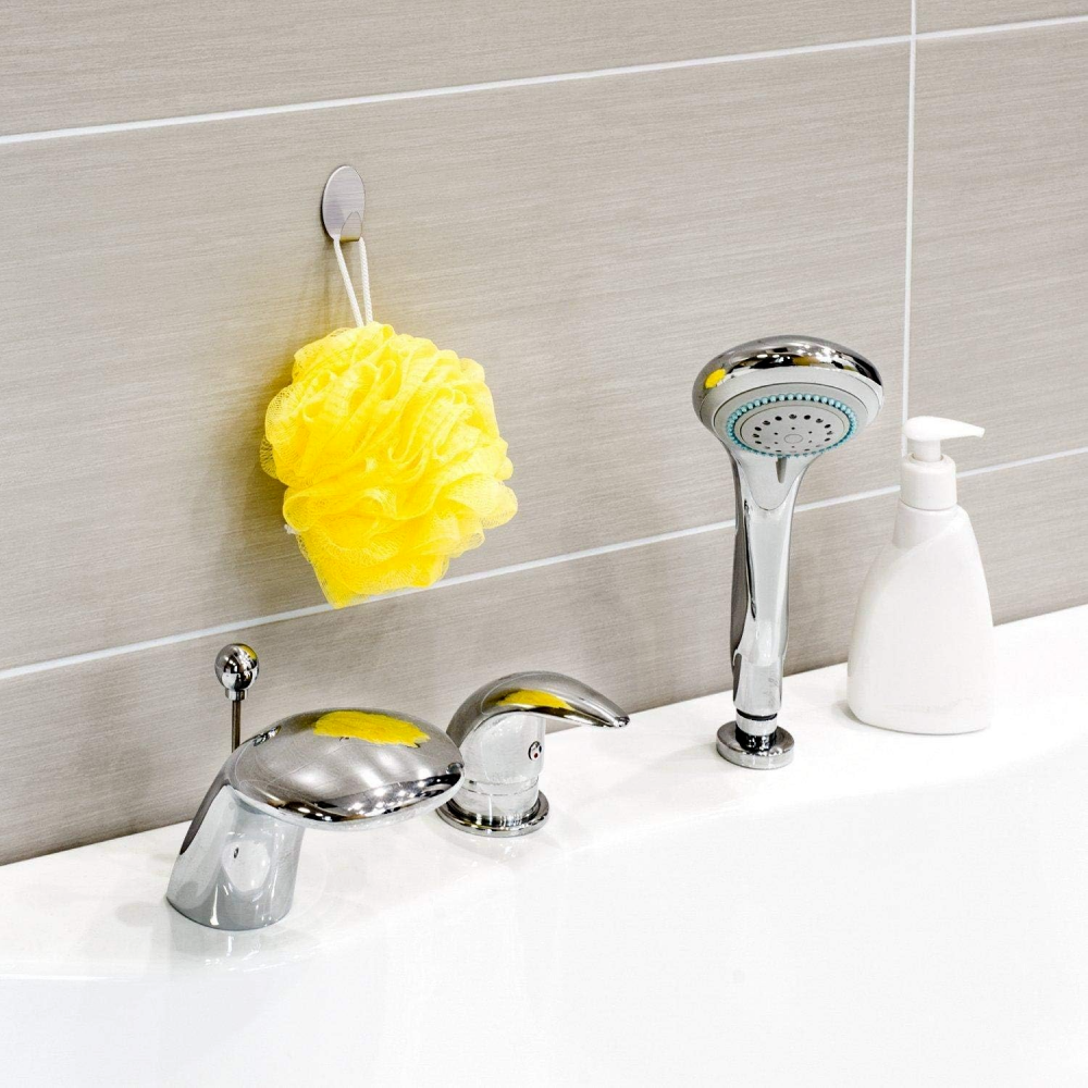 Set 4 cuiere de baie autoadezive, pentru organizare practica si moderna in baie, Inox [4]
