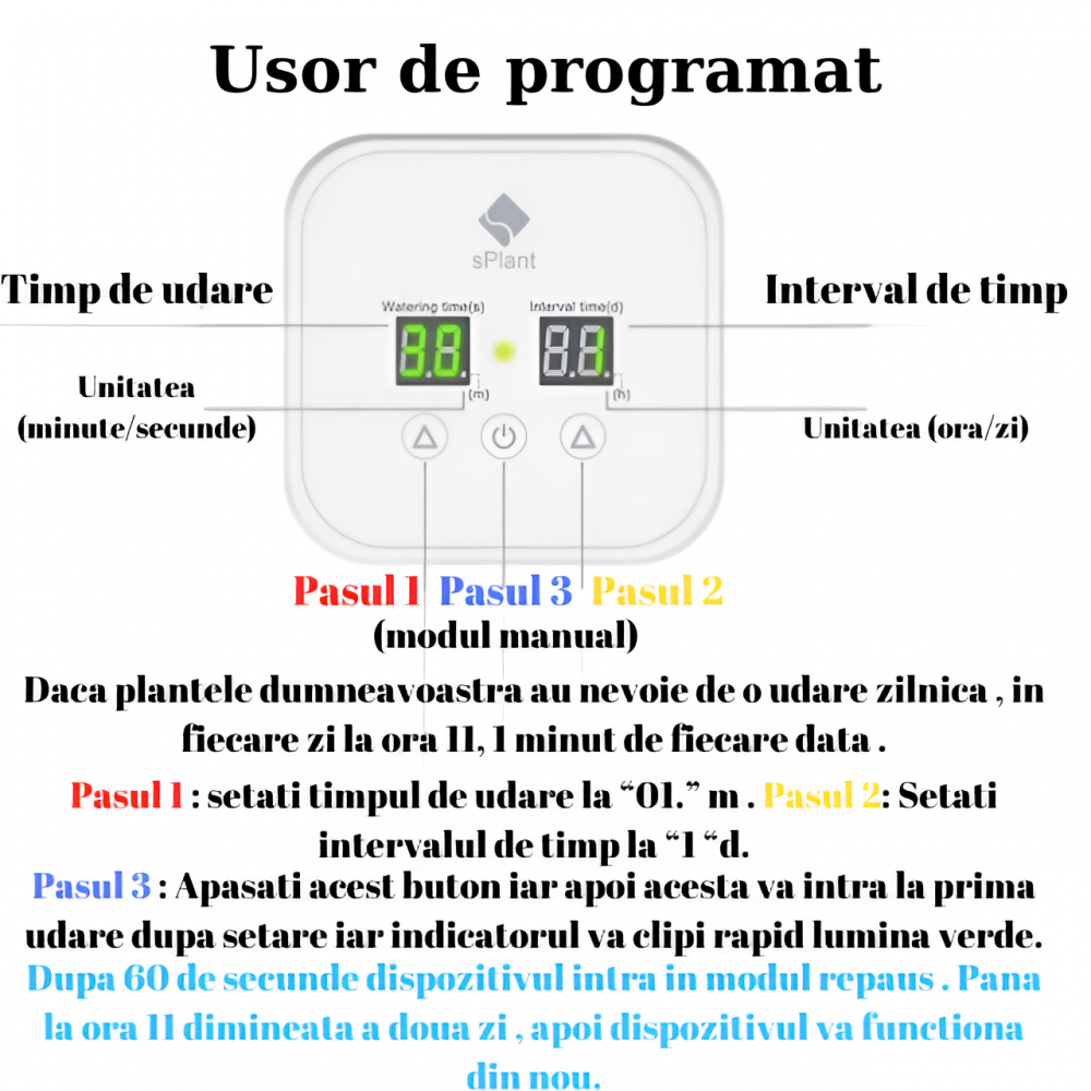 Sistem de irigare automat pentru plante, HASEPE, pentru 10 ghivece, udare prin picurare, temporizator pentru apa, programabil, conectare usb sau cu baterii [3]