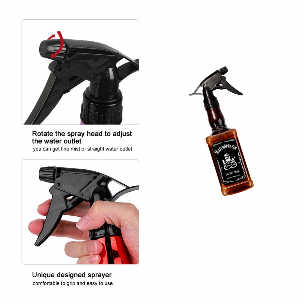 Spray apa pentru par, pentru frizerie sau coafor, pulverizator in forma de sticla Whisky, poate fi folosit si la gradinarit, 500 ml [3]