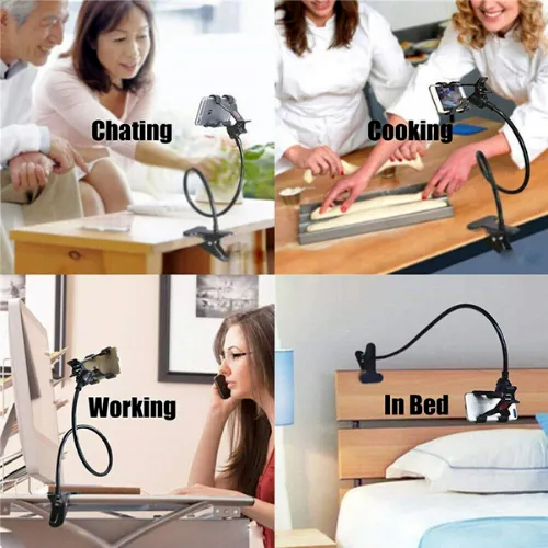 Suport pentru telefon, flexibil pana la 360 grade, prindere pentru masa sau birou, Negru [6]