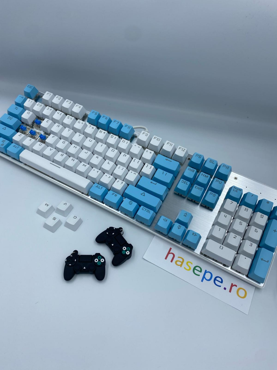 Tastatura Mecanica pentru Gaming, Crack K660 104 Blue Edition, Iluminare RGB, Compatibila Windows, Android si iOS, USB Type C [5]