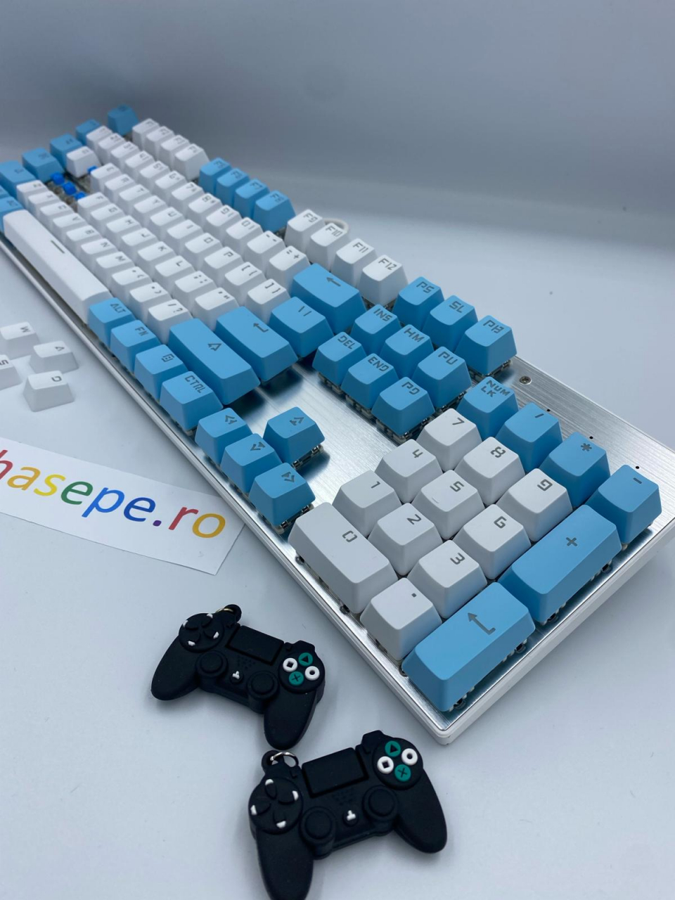 Tastatura Mecanica pentru Gaming, Crack K660 104 Blue Edition, Iluminare RGB, Compatibila Windows, Android si iOS, USB Type C [10]