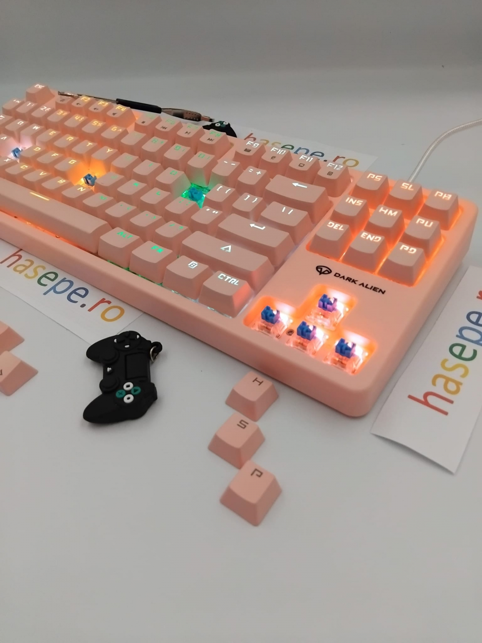 Tastatura Mecanica pentru Gaming, Dark Alien K870, Iluminare RGB, USB Type C [7]