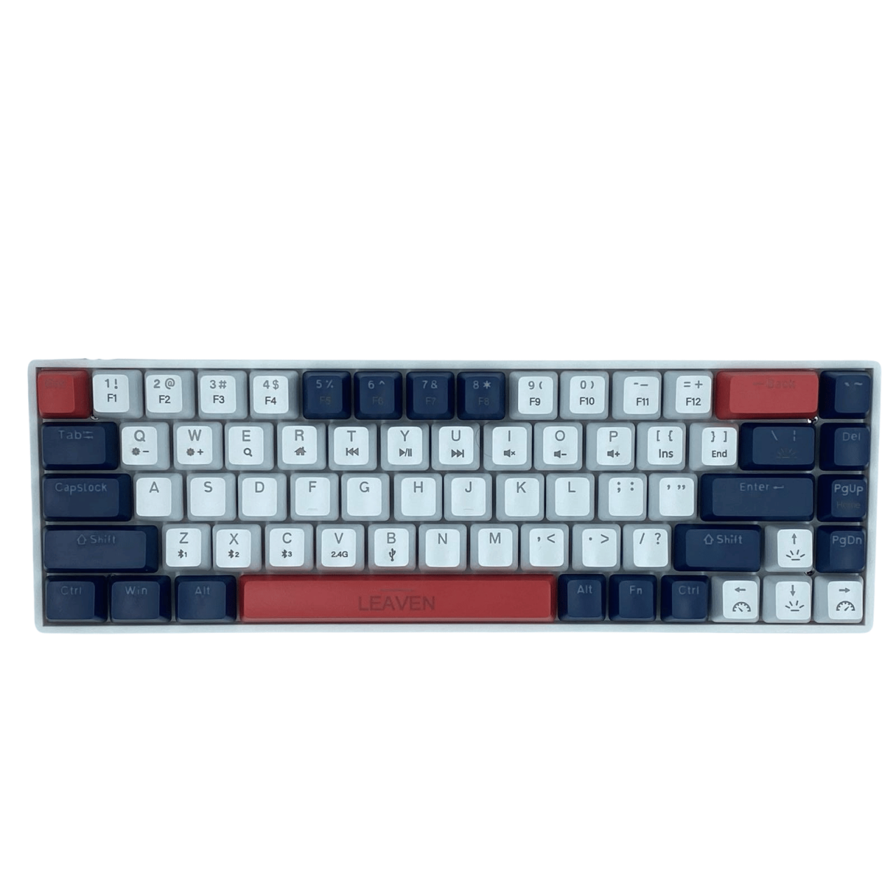 Tastatura Mecanica pentru Gaming, Leaven H68, Iluminare Rainbow LED, Compatibila Windows, Android si iOS, 3 moduri de conectare Wireless 2,4g, Bluetooth 5,1 si USB [2]