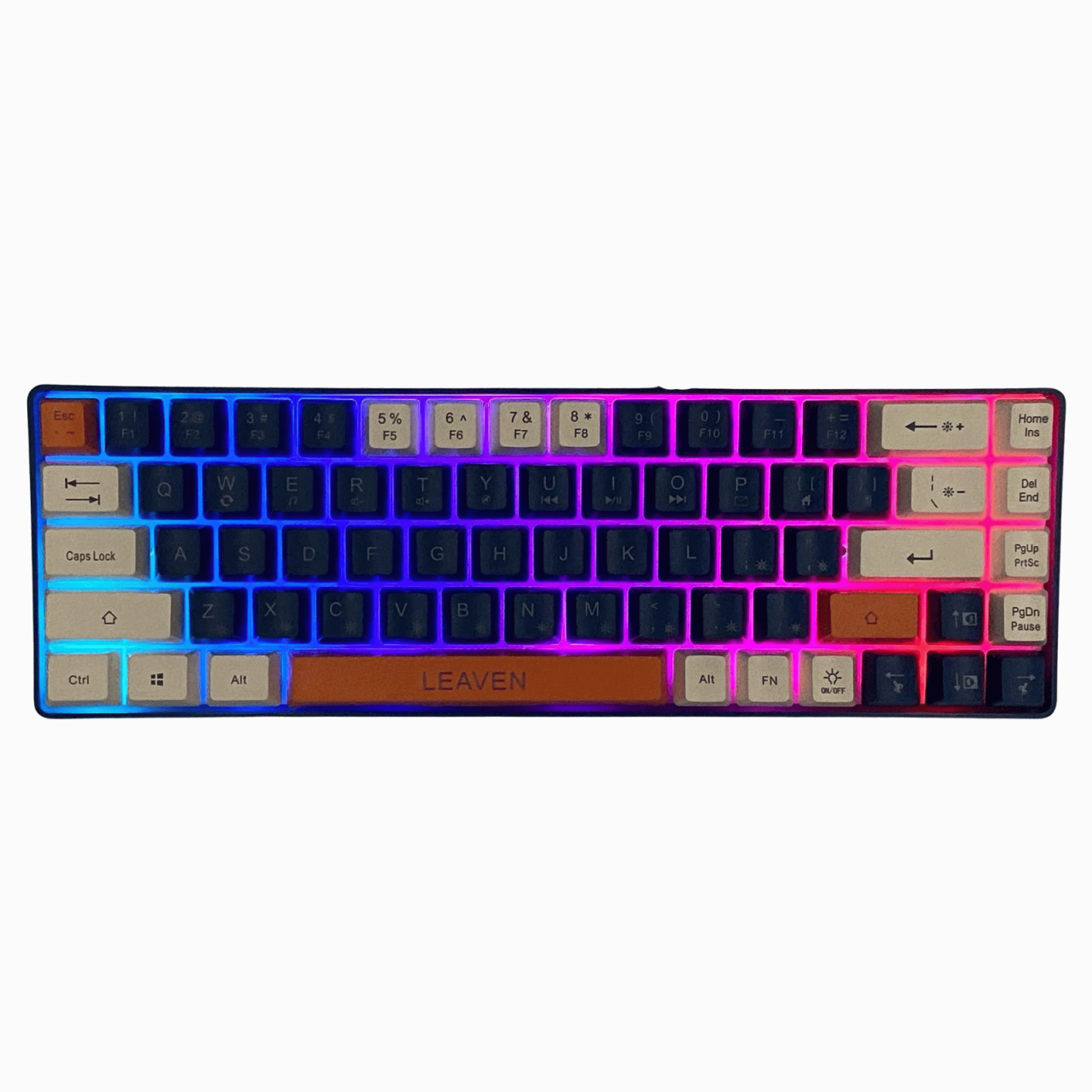 Tastatura pentru Gaming, Leaven K680 Blue Edition, Iluminare RGB, Compatibila Windows, Android si iOS, USB Type C [8]