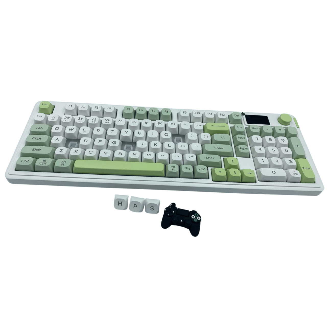 Tastatura pentru Gaming, Langtu L98 Green Edition, Iluminare RGB, Baterie incorporata, Compatibila Windows, Android si iOS, 3 moduri de conectare Wireless 2,4g, Bluetooth 5,1 si USB [9]