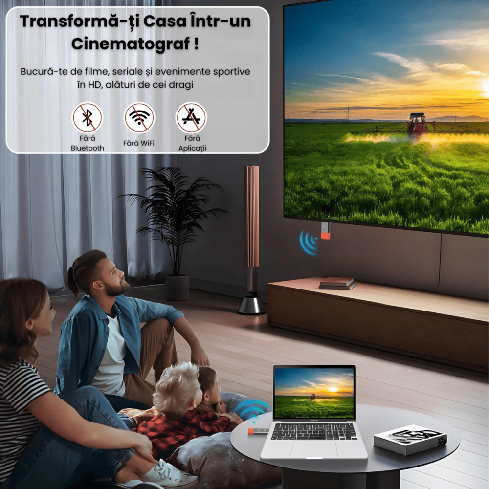 Transmitator HDMI Wireless HASEPE, Full HD 1080P, Plug & Play, 50m Raza, Compatibil PC, TV, Proiector, Consola Gaming – Extender HDMI Fara Fir [5]