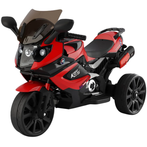 Motocicleta Electrica 6V pentru Copii HASEPE, cu Marsarier, Muzica si MP3 – 12W, Viteza 4,2 km/h, Greutate Maxima 25kg [0]