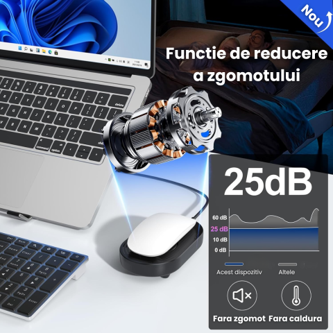 Mouse Jiggler HASEPE, Mecanic Cu Timer, Mouse Mover Fizic Fara Driver, Mouse Shaker Cu Miscare Aleatorie, Dispozitiv Ultra Silent Pentru PC Si Laptop, Anti Sleep, Alimentare USB Sau Adaptor, Compatibi [4]