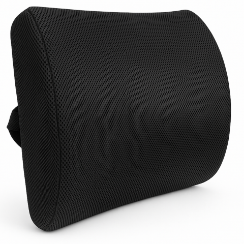 Suporturi ortopedice si orteze - Pernă lombară ortopedică cu spumă memorie HASEPE, suport ergonomic spate, curea reglabila, husă respirabilă, pentru birou, scaun auto și acasă