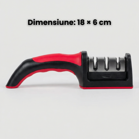 ​​​​​​​Aparat Ascutit Cutite HASEPE, Manual Cu 3 Spatii, Aparat Ascutit Cutite Cu 1 Spatiu Otel Si 2 Ceramice, Ascutitor Cutite Cu Baza Anti Alunecare Silicon, Maner ABS Ergonomic, Aparat Ascutit Cuti [3]