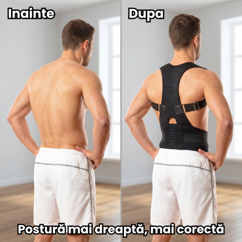 Corector Postura HASEPE® Reglabil Pentru Spate Si Aliniere Coloana, Centura Postura Ortopedica Pentru Umeri Si Spate, Centura Spate Pentru Suport Lombar Si Corectie Postura Zilnica, Marime L/XL [2]