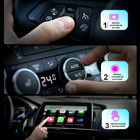 Adaptor CarPlay Wireless HASEPE, Modul WiFi 5G, Conectare Automata Plug&Play, USB, Compatibil iPhone, Sunet si Video HD, Negru [3]