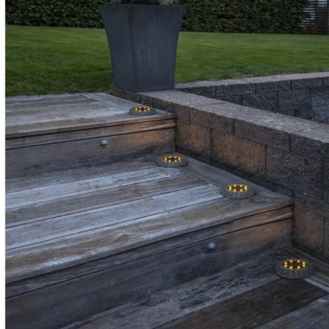 Lampa Solara LED Model Piatra HASEPE, 8 Becuri, Fixare Gazon, Ecologica, Baterie Reincarcabila, Fara Cablu 11x2cm [2]