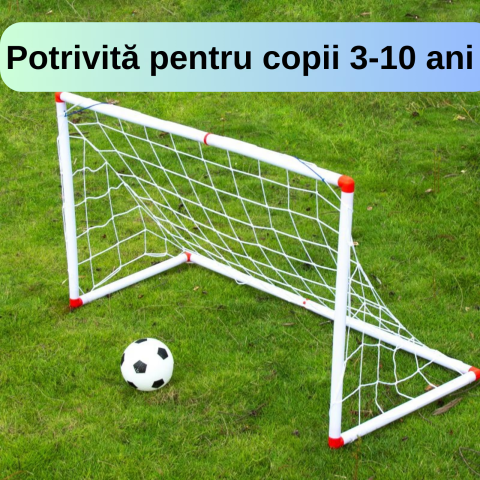 Set 2 porti fotbal HASEPE cu minge si pompa cu ac, Plasa ranforsata si carlige fixare, Porti fotbal portabile copii si adulti, Mini porti fotbal pentru antrenament, joc, curte, parc sau interior, Acce [8]
