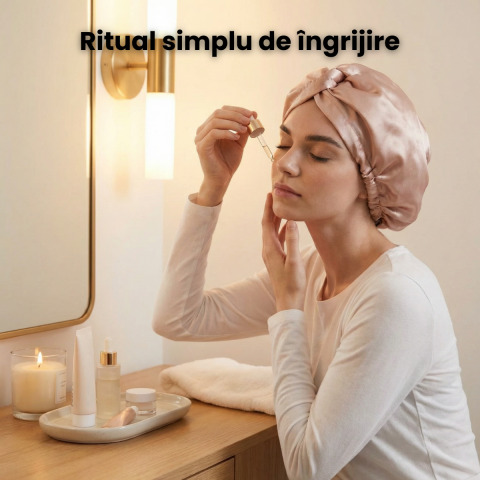 Boneta Somn HASEPE Satin Pentru Ingrijirea Parului, Boneta Par Marime Universala Cu Elastic Reglabil, Boneta Satin Pentru Par Scurt Si Mediu, Protectie Impotriva Frecarii, Potrivita Pentru Par Drept S [4]