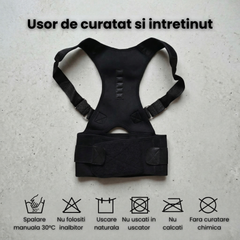 Corector Postura HASEPE® Reglabil Pentru Spate Si Aliniere Coloana, Centura Postura Ortopedica Pentru Umeri Si Spate, Centura Spate Pentru Suport Lombar Si Corectie Postura Zilnica, Marime S/M [5]