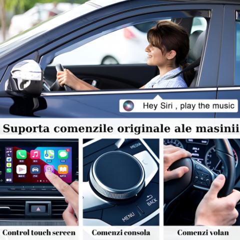 Modulator Auto CarPlay si Android Auto Wireless 2 in 1 HASEPE, Plug & Play, Compatibil iOS 10+ si Android 11+, WiFi 2.4/5Ghz, Procesor AI, Conectare Automata, Upgrade Masini cu CarPlay/Android Auto [6]