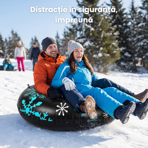 Sanie Gonflabila HASEPE Pentru Adulti 120 Cm, Sanie Gonflabila Cu Manere De Siguranta Intarite, Sezut Adanc Confortabil, Sanie Gonflabila Adulti Pentru Zapada, Material Rezistent La Frig, Utilizare Ia [5]