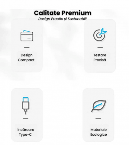 Tester Alcool Digital HASEPE, Senzor Semiconductor Precizie Ridicata, Afisaj LCD Iluminat, Reincarcare USB Type-C, Portabil, Functie Alarma, Negru [2]
