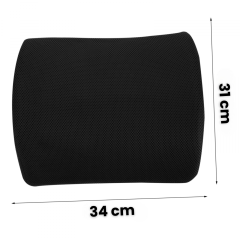 Pernă lombară ortopedică cu spumă memorie HASEPE, suport ergonomic spate, curea reglabila, husă respirabilă, pentru birou, scaun auto și acasă [7]