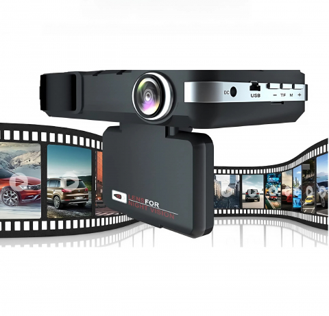 Statii radio & Detectoare radar - Detector Radar si Camera Auto DVR HASEPE 2 in 1, Full HD, Night Vision, G-Senzor, Inregistrare Bucla, Unghi 170°, Ecran 2.0” LCD, Avertizare Radar