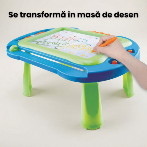 Tabla Magnetica Pentru Copii HASEPE, Tabla Desen Dubla, Tabla Magnetica Cu Picioare Detasabile, Tabla Desen Portabila Cu Maner, Suprafata Reutilizabila Pentru Creativitate, Joaca Educativa Prescolari, [2]