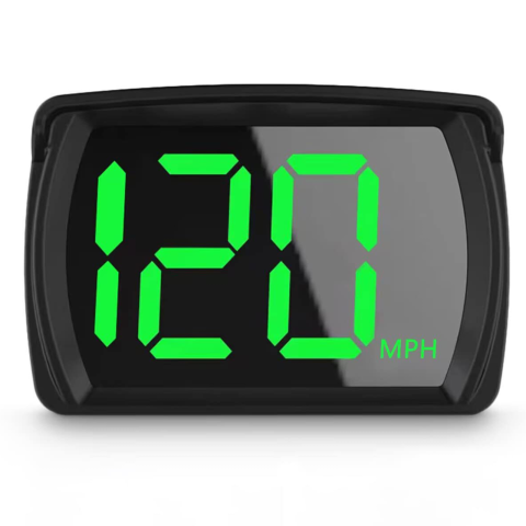 Accesorii electronice auto - Ecran HUD Vitezometru GPS Digital HASEPE, Head Up Display LED Verde Pentru Parbriz, Plug & Play USB, Auto, Camion, Motocicleta, Negru