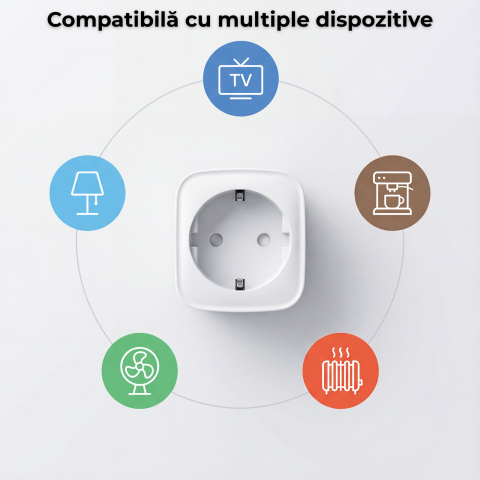 Priza Smart HASEPE WiFi 16A Cu Monitorizare Consum, Priza Inteligenta Pentru Casa Smart, Control Vocal Alexa Si Google Assistant, Programare Si Timer, Control De La Distanta, Priza WiFi Standard Europ [6]