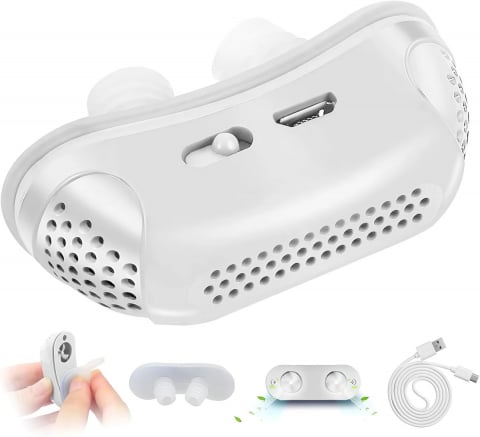Dispozitiv Inteligent Anti-Sforait HASEPE, Reglabil cu Turbina si Incarcare USB, Previne Tulburarile Respiratorii, Pentru Toate Tipurile de Nas, Portabil si Confortabil, Somn Linistit [0]