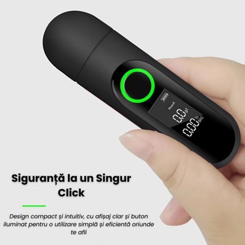 Tester Alcool Digital HASEPE, Senzor Semiconductor Precizie Ridicata, Afisaj LCD Iluminat, Reincarcare USB Type-C, Portabil, Functie Alarma, Negru [6]