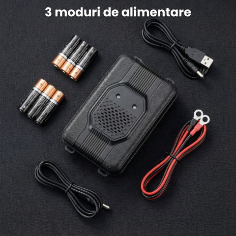 Aparat Anti Rozatoare Auto HASEPE Cu Ultrasunete Si Lumini, Aparat Anti Rozatoare Autovehicule Pentru Jderi Si Nevăstuici, Aparat Impotriva Rozatoarelor Auto Pentru Compartiment Motor, Carcasa ABS, Al [4]