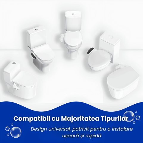 Bideu Portabil Non-Electric HASEPE, Ultra-Slim 0.6 cm, Duze Duble cu Auto-Curatare, Control Presiune Reglabil, Montaj Rapid, Compatibil Toaleta Standard, Igiena Personala, Alb [2]