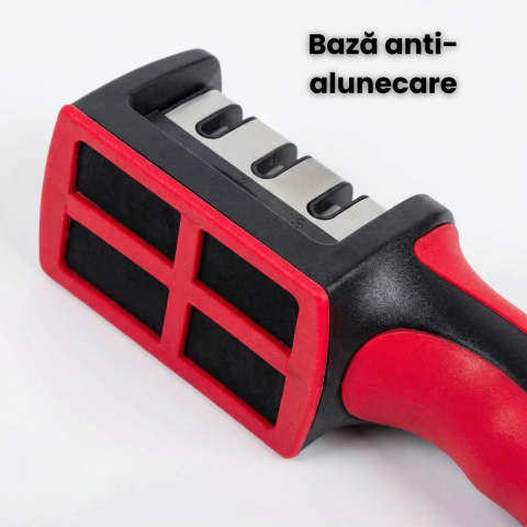 ​​​​​​​Aparat Ascutit Cutite HASEPE, Manual Cu 3 Spatii, Aparat Ascutit Cutite Cu 1 Spatiu Otel Si 2 Ceramice, Ascutitor Cutite Cu Baza Anti Alunecare Silicon, Maner ABS Ergonomic, Aparat Ascutit Cuti [2]