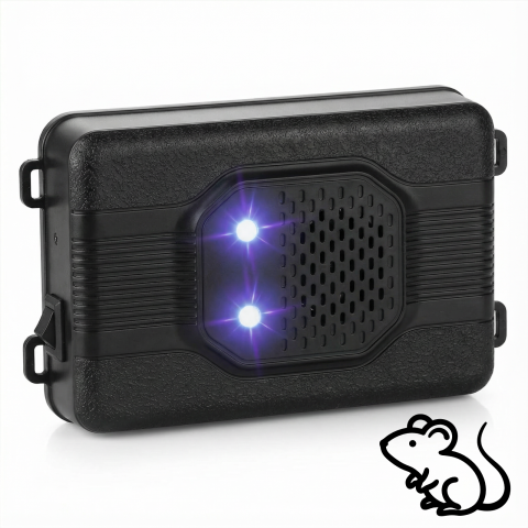 Articole antidaunatori gradina - Aparat Anti Rozatoare Auto HASEPE Cu Ultrasunete Si Lumini, Aparat Anti Rozatoare Autovehicule Pentru Jderi Si Nevăstuici, Aparat Impotriva Rozatoarelor Auto Pentru Compartiment Motor, Carcasa ABS, Al