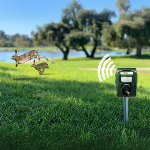 Aparat Ultrasunete Anti Animale Salbatice HASEPE, Alungator Pisici, Caini, Pasari si Serpi, Acumulator Solar si USB, 5 Moduri Reglabile, Leduri Stroboscopice, Senzor Miscare, Negru [3]