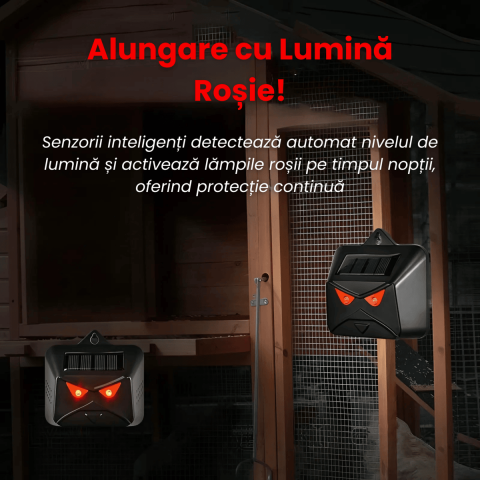 Dispozitiv Anti Daunatori Solar HASEPE, Alungator Pisici, Caini, Pasari si Serpi, LED Rosu Simulare Ochi Pradator, Protectie Gradina si Ferma, Ecologic, Rezistent Intemperii [1]