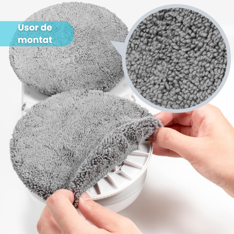 Set 8 lavete microfibra pentru robot curatare geamuri, compatibile 14 cm, lavabile si reutilizabile, set tampoane schimb pentru stergere eficienta [4]
