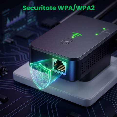 Range Extender WIFI HASEPE® 1200M Dual Band, Repeater WIFI Semnal, Amplificator WIFI Cu Acoperire Extinsa, Range Extender WIFI Cu Protectie, Repeater WIFI Casa Birou, Amplificator WIFI Stabil, Design [7]