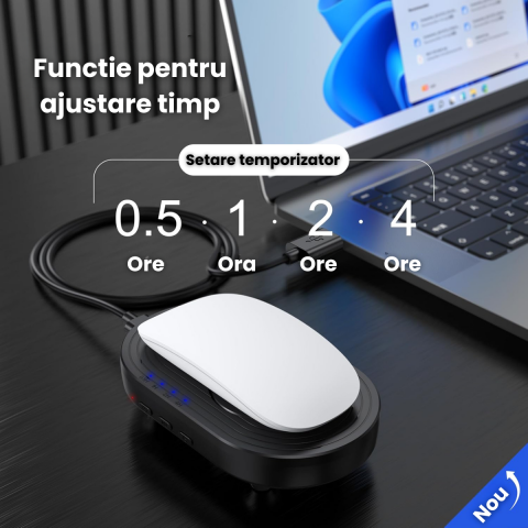 Mouse Jiggler HASEPE, Mecanic Cu Timer, Mouse Mover Fizic Fara Driver, Mouse Shaker Cu Miscare Aleatorie, Dispozitiv Ultra Silent Pentru PC Si Laptop, Anti Sleep, Alimentare USB Sau Adaptor, Compatibi [1]