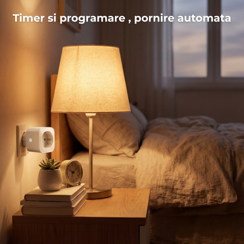 Priza Smart HASEPE WiFi 16A Cu Monitorizare Consum, Priza Inteligenta Pentru Casa Smart, Control Vocal Alexa Si Google Assistant, Programare Si Timer, Control De La Distanta, Priza WiFi Standard Europ [5]