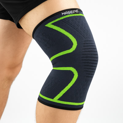 Ingrijire personala & Cosmetice - Genunchiera One Size Unisex HASEPE, elastica compresiva pentru sustinere menisc si artrita, ameliorare durere si recuperare, suport stanga/dreapta, material respirabil, genunchiera sport pentru protec