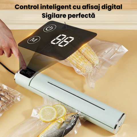 Aparat de vidat si sigilat alimente HASEPE, 90W, pentru alimente, 4 functii vidare uscat/umed/sigilare/local, sigilare rapida si etansa, compatibil cu pungi de vidat [4]