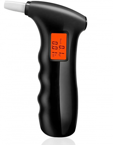 Testere alcoolemie - Etilotest Digital HASEPE, Alcool Tester Portabil cu LCD, 5 Mustiucuri, Calibrare Automata, Alarma Depasire Limita, Recunoastere Suflat Fals, Negru
