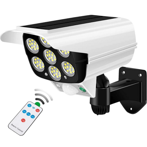 Proiector Solar LED cu Senzor de Miscare HASEPE, Telecomanda, 3 Moduri, Fara Fir, Ecologic, Panou 5V, Baterie 1000mAh, Unghi 120 [0]