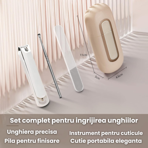Unghiera HASEPE Set Unghiere Manichiura Pedichiura 3 Piese, Unghiera Otel Inoxidabil Profesional, Cleste Unghii Precizie, Unghiera Ascutita Pentru Maini Si Picioare, Set Unghiere Cu Cutie Eleganta Dep [1]