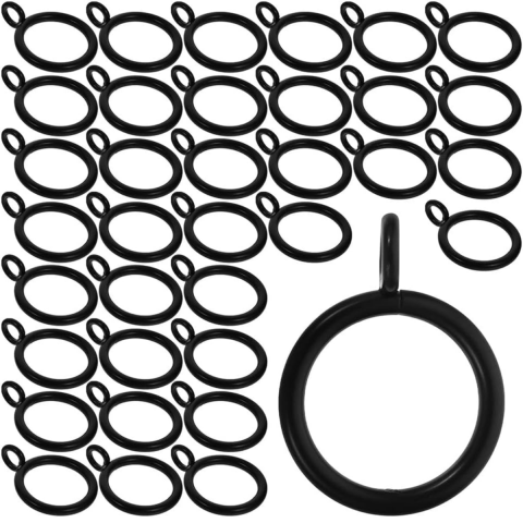 Accesorii perdele si draperii - Set 10 Inele Perdea Home Sweet Paradise, Plastic Rezistent, Diametru 3.2 cm, Montaj Rapid, Alunecare Lina, Accesorii Ferestre, Negru