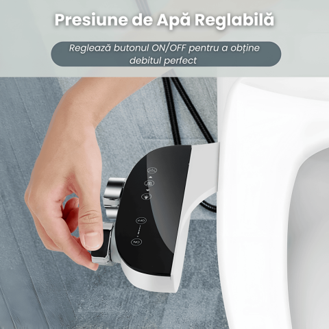 Bideu Portabil Non-Electric HASEPE, Ultra-Slim 0.6 cm, Duze Duble cu Auto-Curatare, Control Presiune Reglabil, Montaj Rapid, Compatibil Toaleta Standard, Igiena Personala, Alb [3]