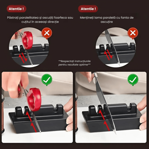 Ascutitor Cutite Rulant Profesional 5 in 1 HASEPE, Piatra Diamantata cu 2 Granulatii (400/1000), Suport Magnetic 15°/20°, Multifunctional, Pentru Cutite si Lame Ceramica [4]