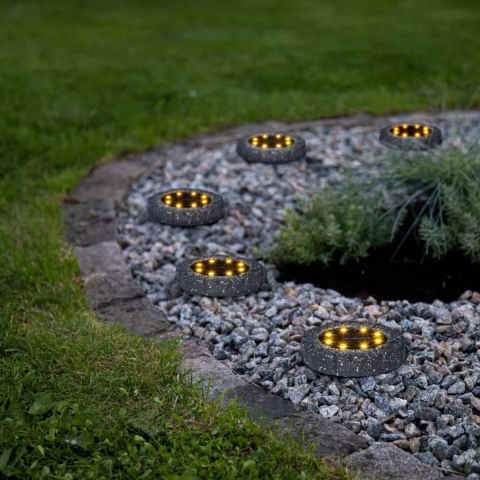 Lampa Solara LED Model Piatra HASEPE, 8 Becuri, Fixare Gazon, Ecologica, Baterie Reincarcabila, Fara Cablu 11x2cm [3]